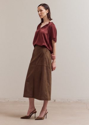VIRGINIA SUEDE PENCIL SKIRT