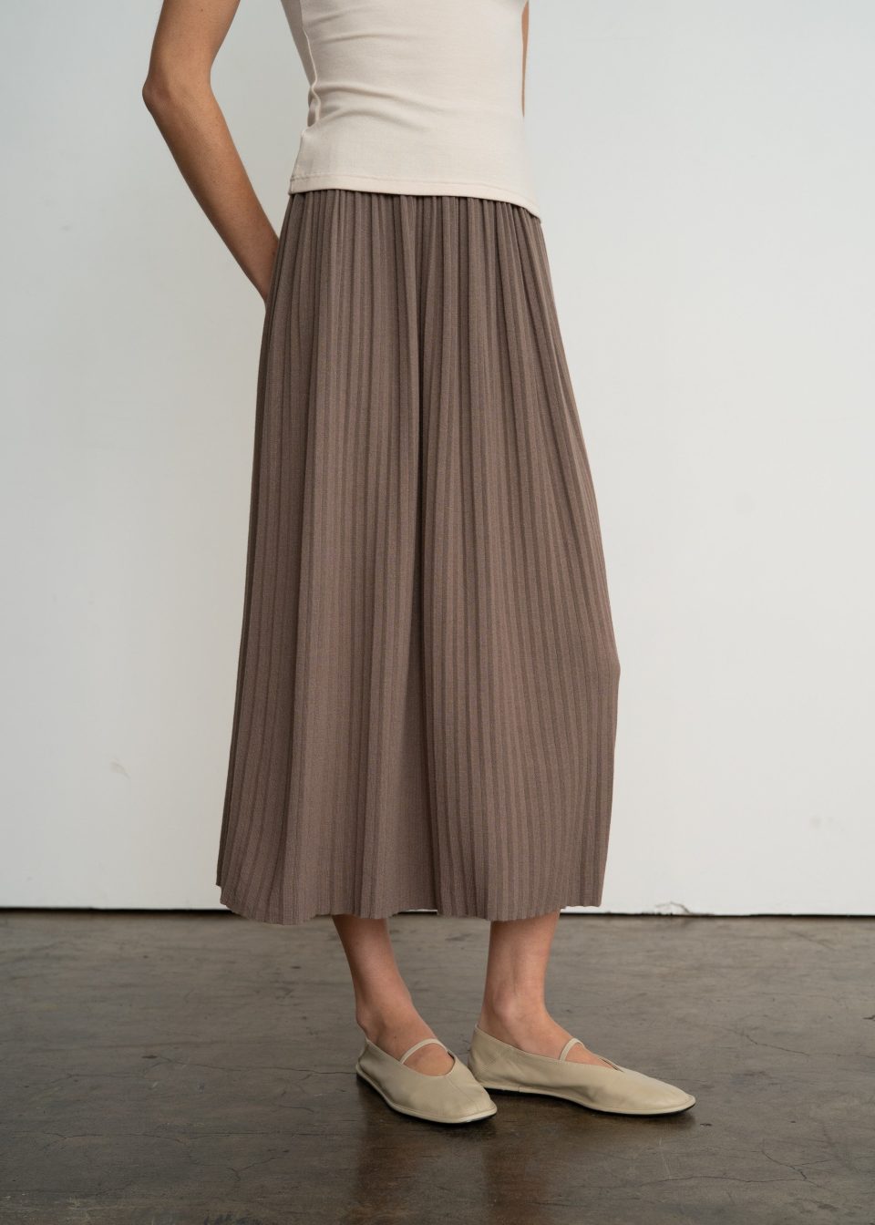ELAINE PLEATED MIDI SKIRT