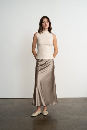SABRINA SATIN LONG SKIRT