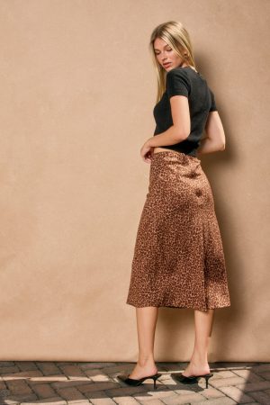 JESSIE CHEETAH MIDI SKIRT