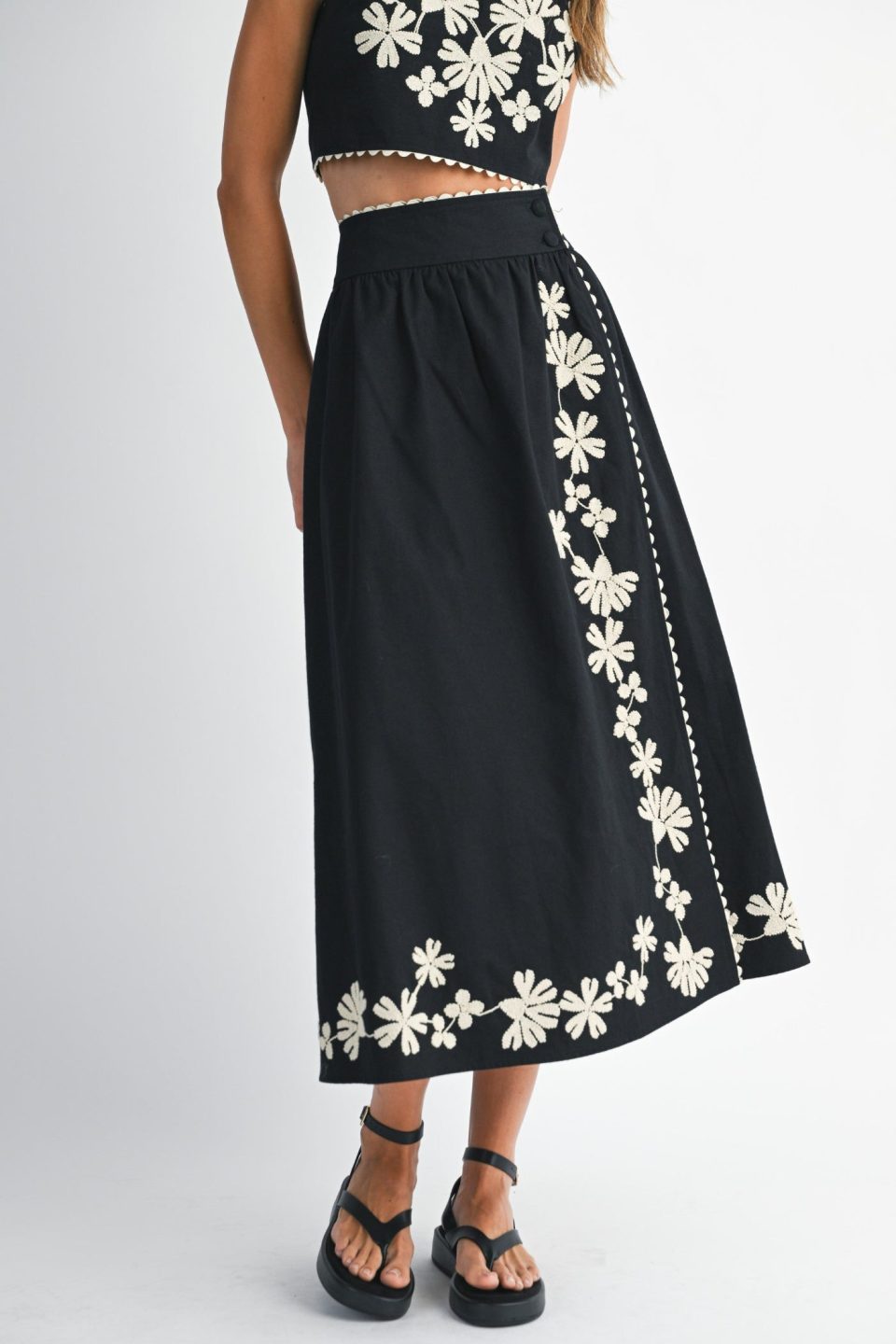 ELLIE WRAP MIDI SKIRT
